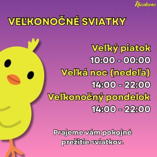 VEĽKONOČNÉ SVIATKY! 🐣 Prajeme pokojné prežitie sviatkov. Keď všetko vypijete, sme tu pre vás. 😜 #easter #nicoteens