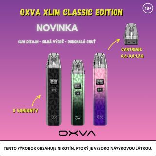 😎 OXVA XLIM CLASSIC Nové prírastky do našej rodiny sveta bez dymu! ♻️ Oxva Xlim Classic v 3 farbičkách (čierna,...